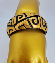 Load image into Gallery viewer, Metallic Gold and Black Bangle Bracelet with Ethnic Design
