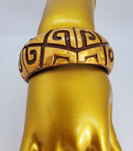 Load image into Gallery viewer, Metallic Gold and Brown Bangle Bracelet with Ethnic Design
