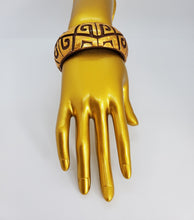 Load image into Gallery viewer, Metallic Gold and Brown Bangle Bracelet with Ethnic Design
