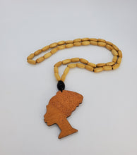 Load image into Gallery viewer, Wooden Natural Beaded African Woman Queen Necklace
