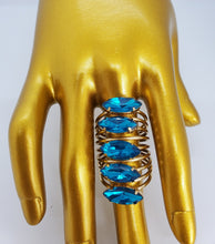 Load image into Gallery viewer, Crystal Blue Gold Tsavorite Wrap Fashion Ring

