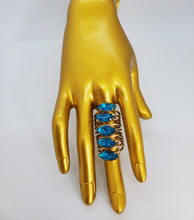 Load image into Gallery viewer, Crystal Blue Gold Tsavorite Wrap Fashion Ring
