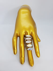 Crystal Clear Gold Tsavorite Wrap Fashion Ring