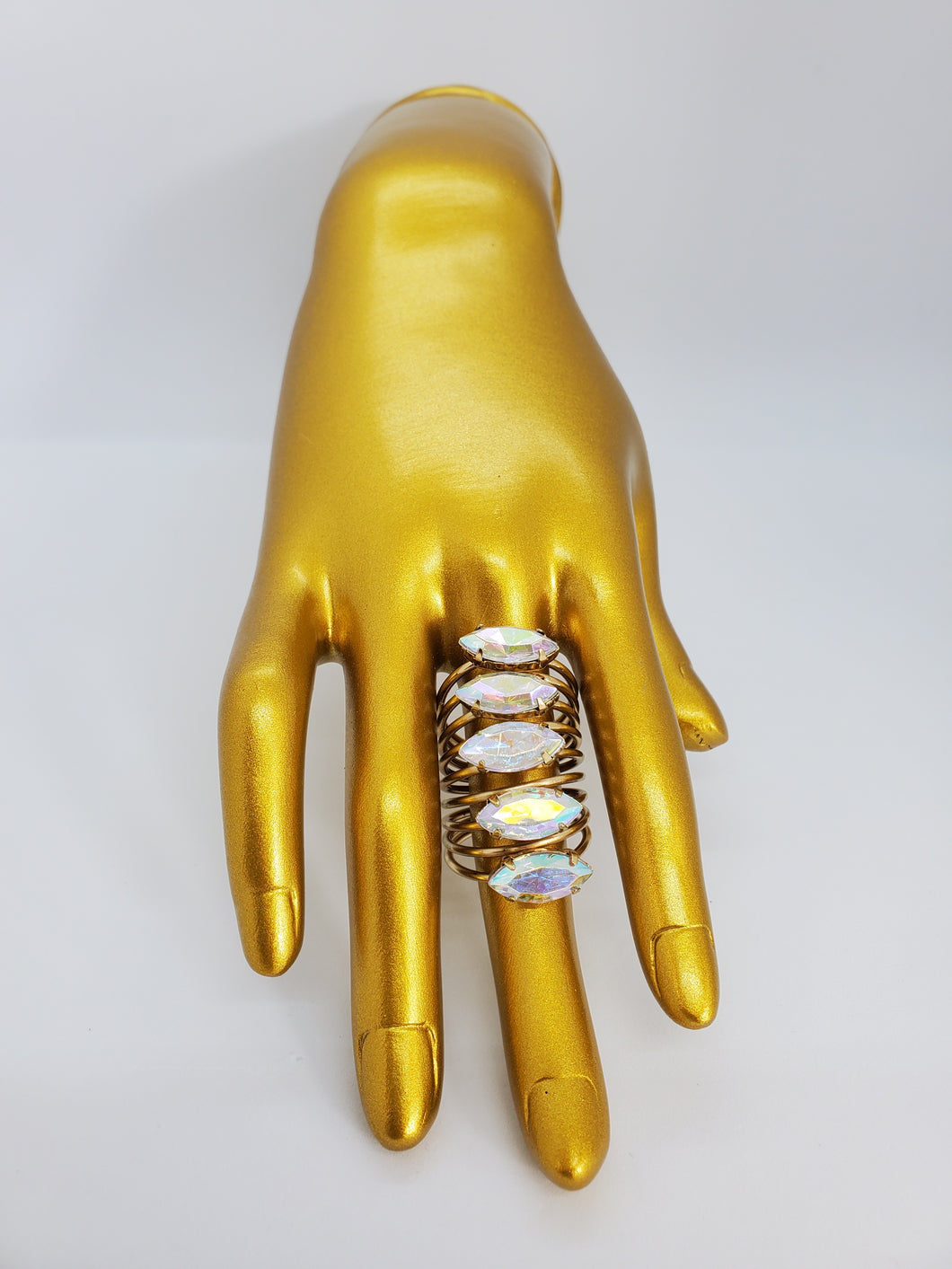Crystal Clear Gold Tsavorite Wrap Fashion Ring