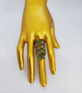 Crystal Green Gold Tsavorite Wrap Fashion Ring