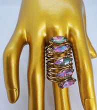 Load image into Gallery viewer, Crystal Iridescent Gold Tsavorite Wrap Fashion Ring
