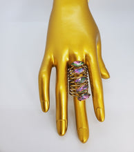 Load image into Gallery viewer, Crystal Iridescent Gold Tsavorite Wrap Fashion Ring
