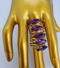 Load image into Gallery viewer, Crystal Purple Gold Tsavorite Wrap Fashion Ring
