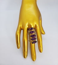 Load image into Gallery viewer, Crystal Purple Gold Tsavorite Wrap Fashion Ring
