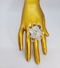 Load image into Gallery viewer, Translucent Clear and Crystal Adjustable Fashion Flower Ring
