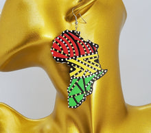 Load image into Gallery viewer, Colorful Dangling Studded Africa Continent Earrings

