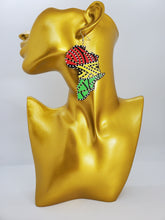 Load image into Gallery viewer, Colorful Dangling Studded Africa Continent Earrings
