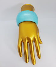 Load image into Gallery viewer, Metallic Acrylic Glitter Aqua Blue Bangle Bracelet
