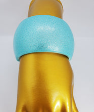 Load image into Gallery viewer, Metallic Acrylic Glitter Aqua Blue Bangle Bracelet
